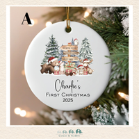 Customizable Ceramic Christmas Ornament 2.75"  First Christmas (Made to Order)