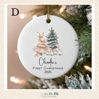 Customizable Ceramic Christmas Ornament 2.75"  First Christmas (Made to Order)