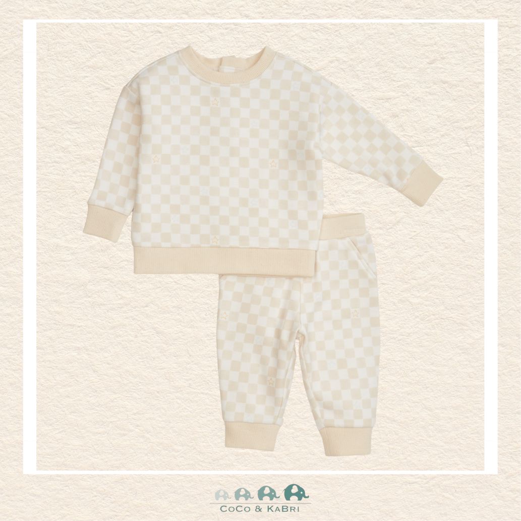 Magnetic Me Chamois Checkerboard Brushed Fleece Sweatsuit, CoCo & KaBri Children's Boutique