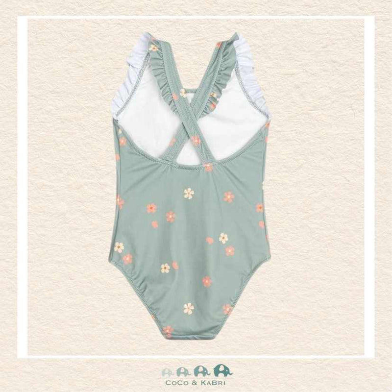 Miles the Label: Floral Print on Dusty Green One-Piece Swimsuit, CoCo & KaBri Children's Boutique