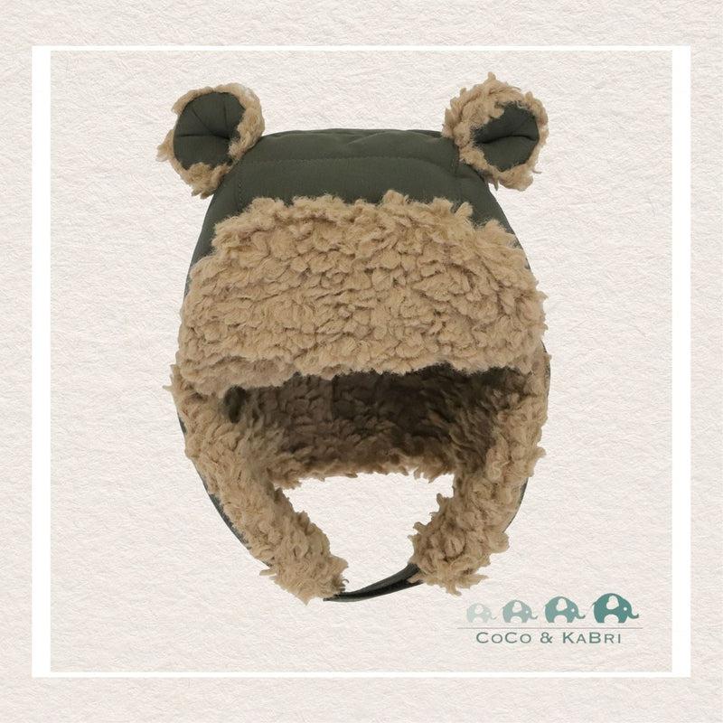 Calikids:Nylon Bear Puffer Hat - Green - CoCo & KaBri