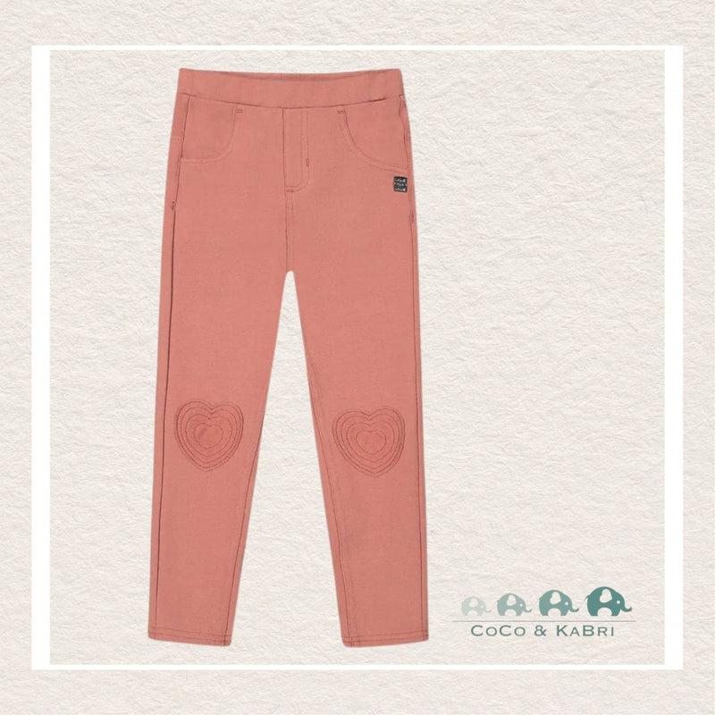 Fleece Treggings with Heart-shaped Knee Patch -Pink Cinnamon – CoCo & KaBri