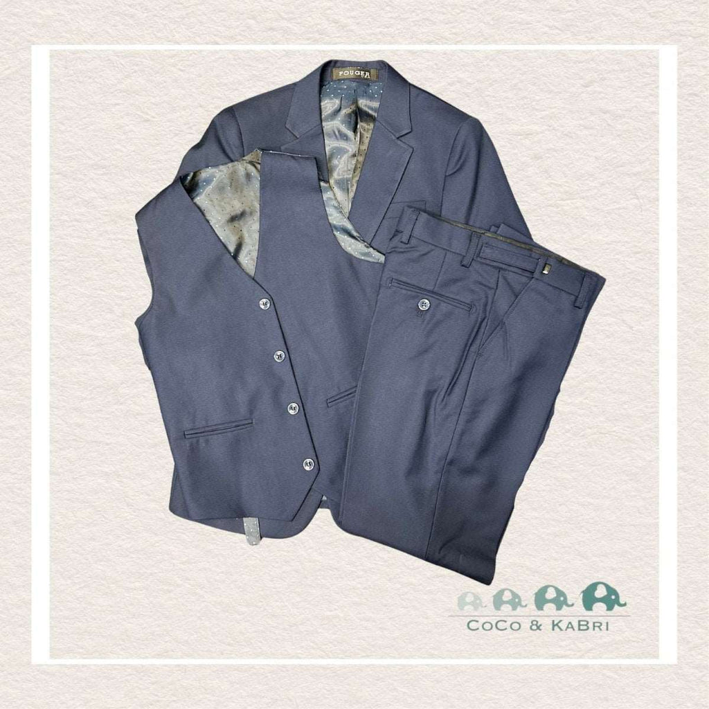Fouger Suit: Three Piece (Jacket, Vest & Pant) - Navy - CoCo & KaBri