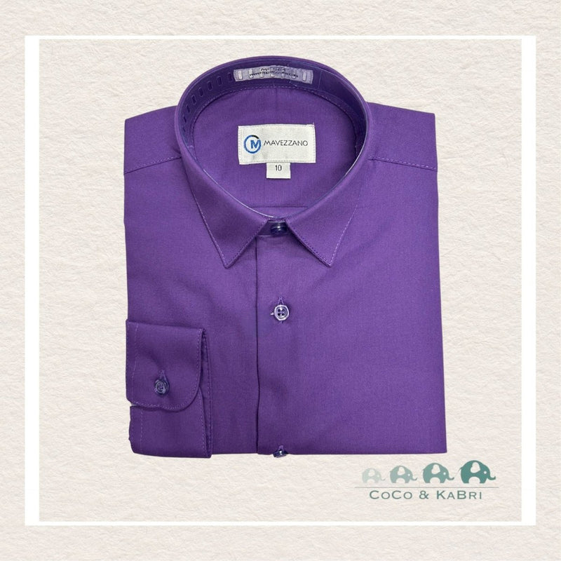 Mavezzano: Boys Dress Shirt - Purple, CoCo & KaBri Children's Boutique