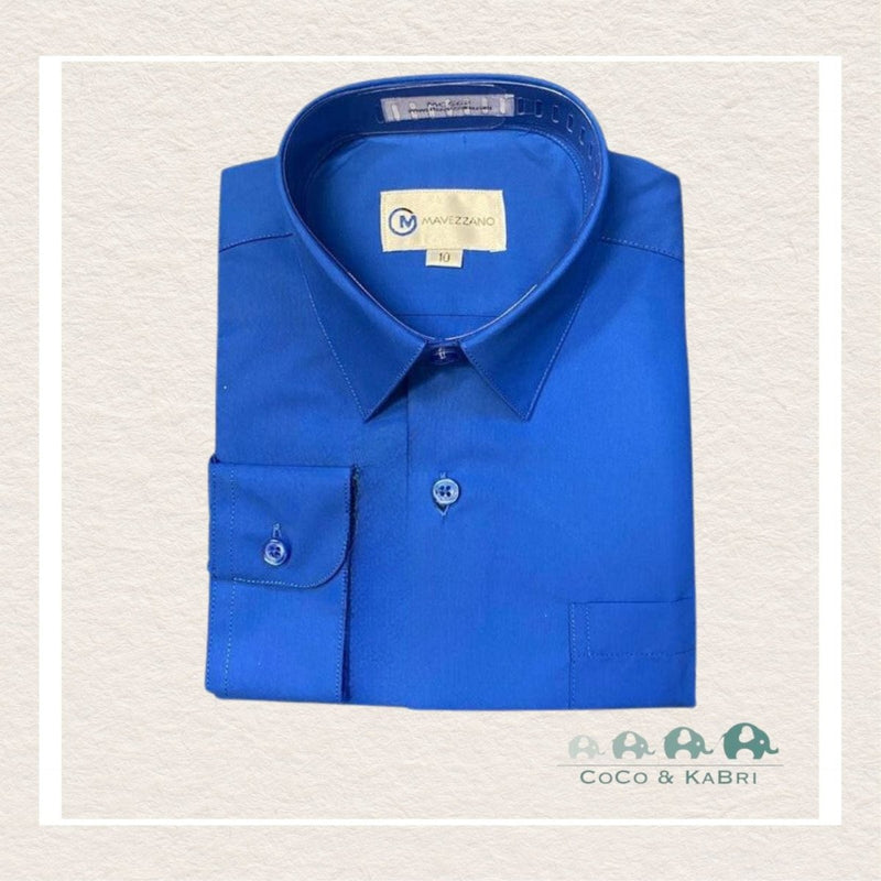 Mavezzano Dress Shirt - Sateen Royal Blue, CoCo & KaBri Children's Boutique