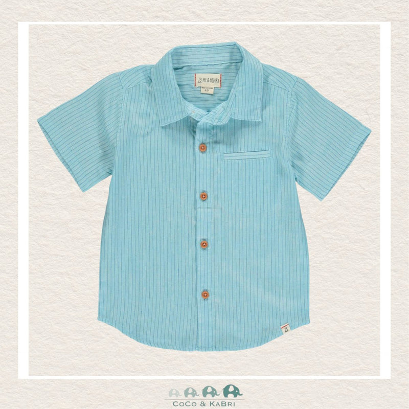 Me & Henry: Boys Newport Shirt -Aqua/Royal Stripes, CoCo & KaBri Children's Boutique