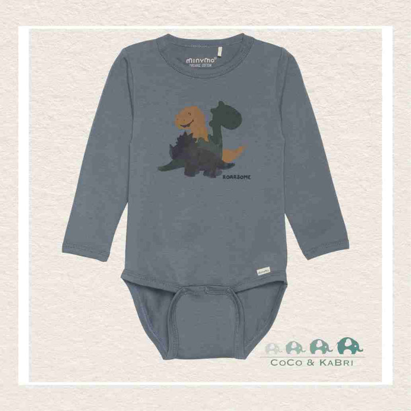 Minymo Baby Boy Long Sleeve Dinosaur Diaper Shirt, CoCo & KaBri Children's Boutique