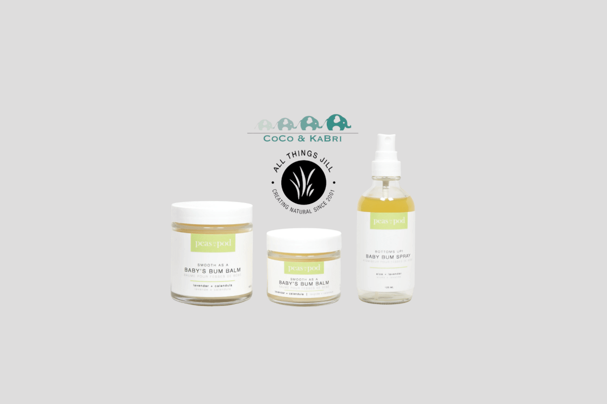 Peas in a Pod Bum Balm & Spray with All things Jill Logo & CoCo & KaBri Logo