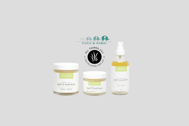 Peas in a Pod Bum Balm & Spray with All things Jill Logo & CoCo & KaBri Logo