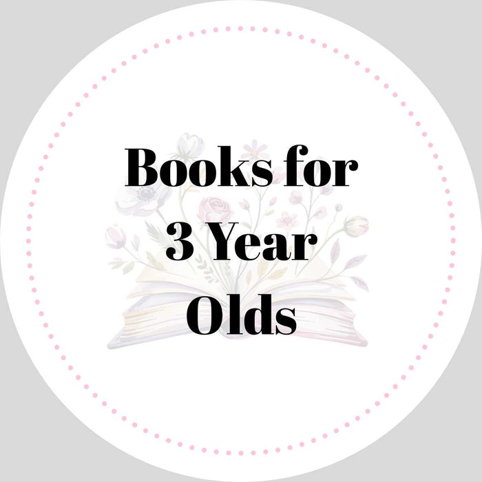 Books for 3 year olds text over a Book