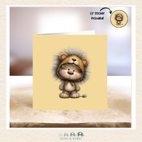 Card - 5" x 5" Card - Lion Bear