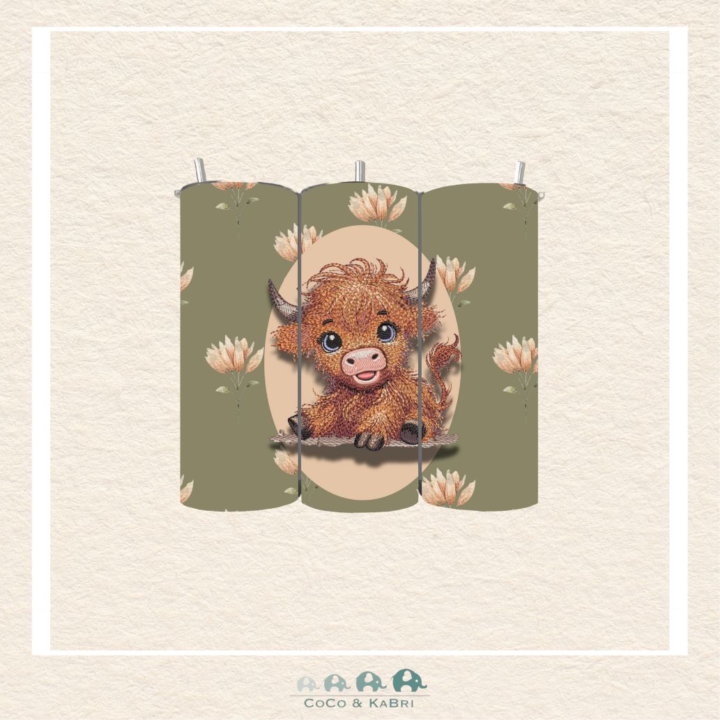 12 oz Stainless Steel Tumbler - Highland Cow, CoCo & KaBri Children's Boutique