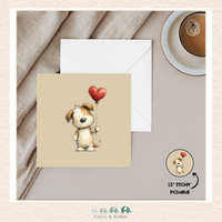 Card - 5" x 5" Card - Puppy Heart