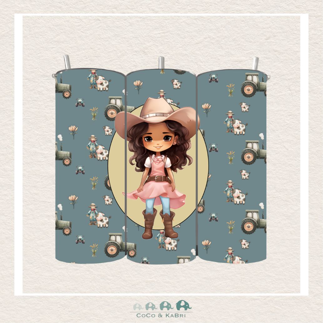 20 oz Stainless Steel Tumbler - Brunette Cowgirl, CoCo & KaBri Children's Boutique