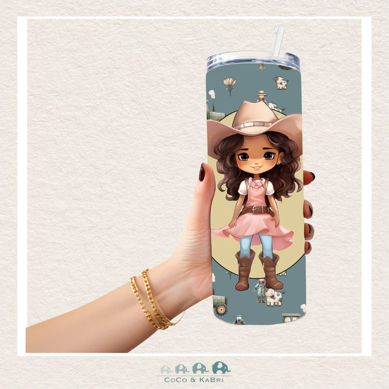 20 oz Stainless Steel Tumbler - Brunette Cowgirl, CoCo & KaBri Children's Boutique