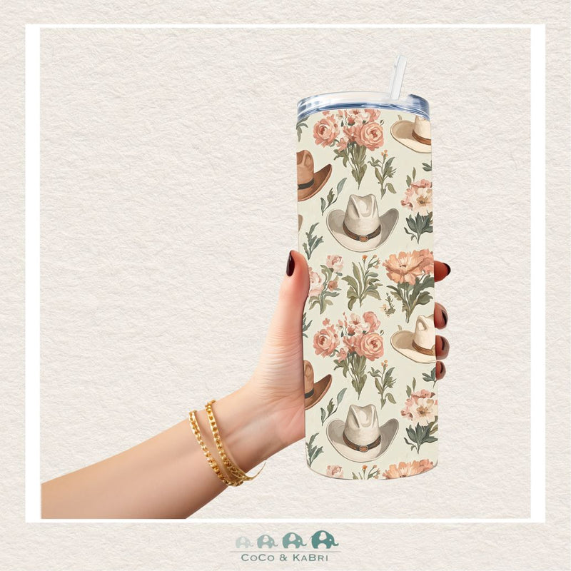 20 oz Stainless Steel Tumbler - Green Cowboy Hat, CoCo & KaBri Children's Boutique