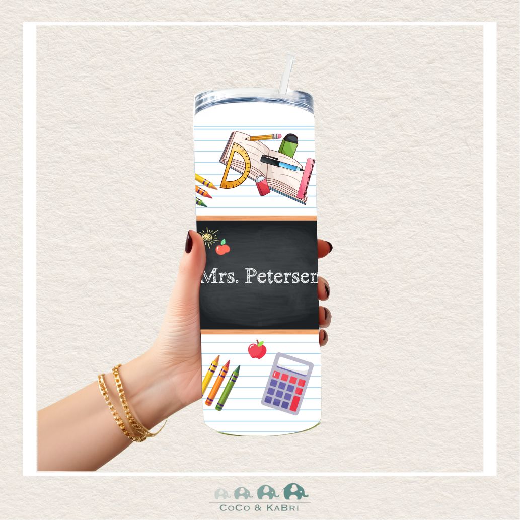 20 oz Stainless Steel Tumbler - Teachers Chalkboard, CoCo & KaBri Children's Boutique