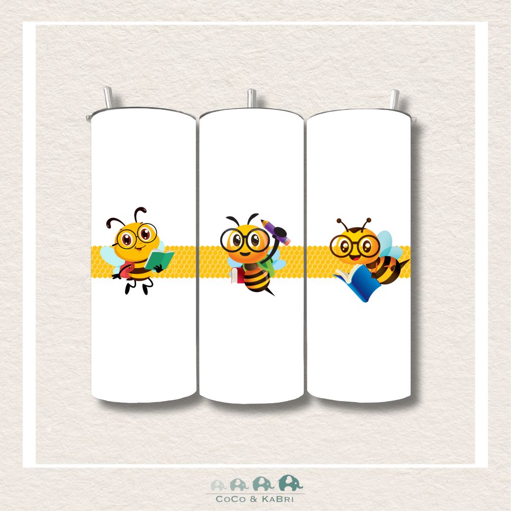 20oz Stainless Steel Tumbler - Reading Bees, CoCo & KaBri Children's Boutique