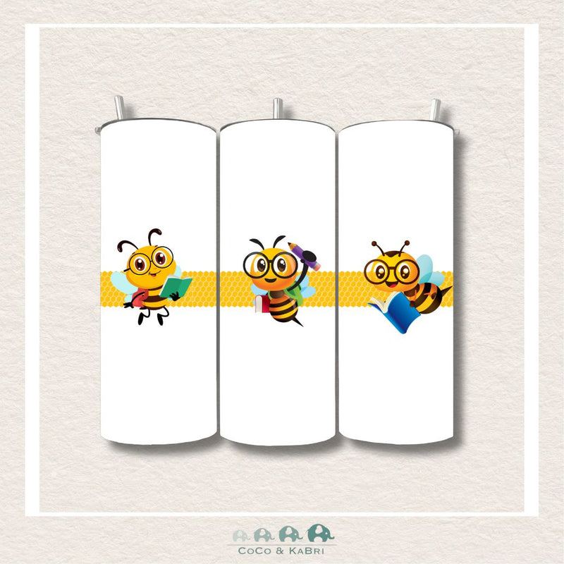 20oz Stainless Steel Tumbler - Reading Bees, CoCo & KaBri Children's Boutique
