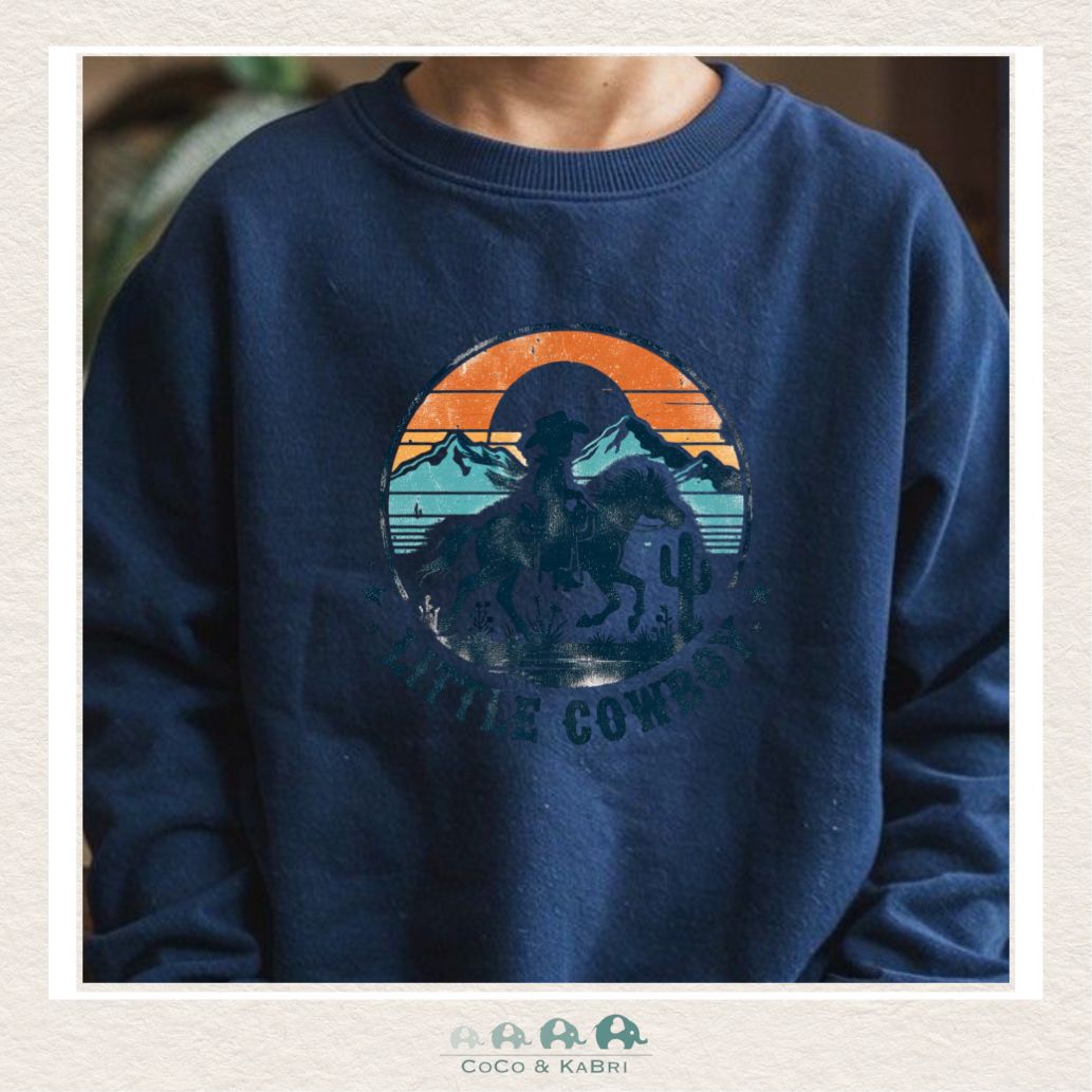 "The Drew" Sweatshirt - Toddler Fleece Crewneck (Navy) Little Cowboy