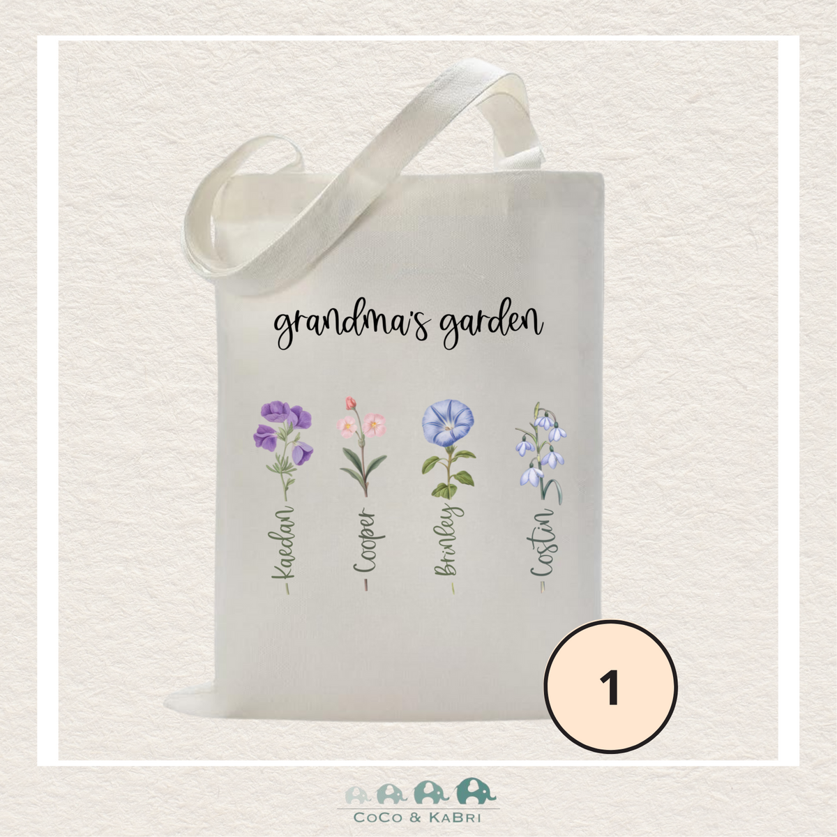 Grandma's Garden Personalized Tote Bag