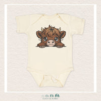 *"The Harper" Baby Rib Natural Color Diaper Shirt - Highland Baby Cow