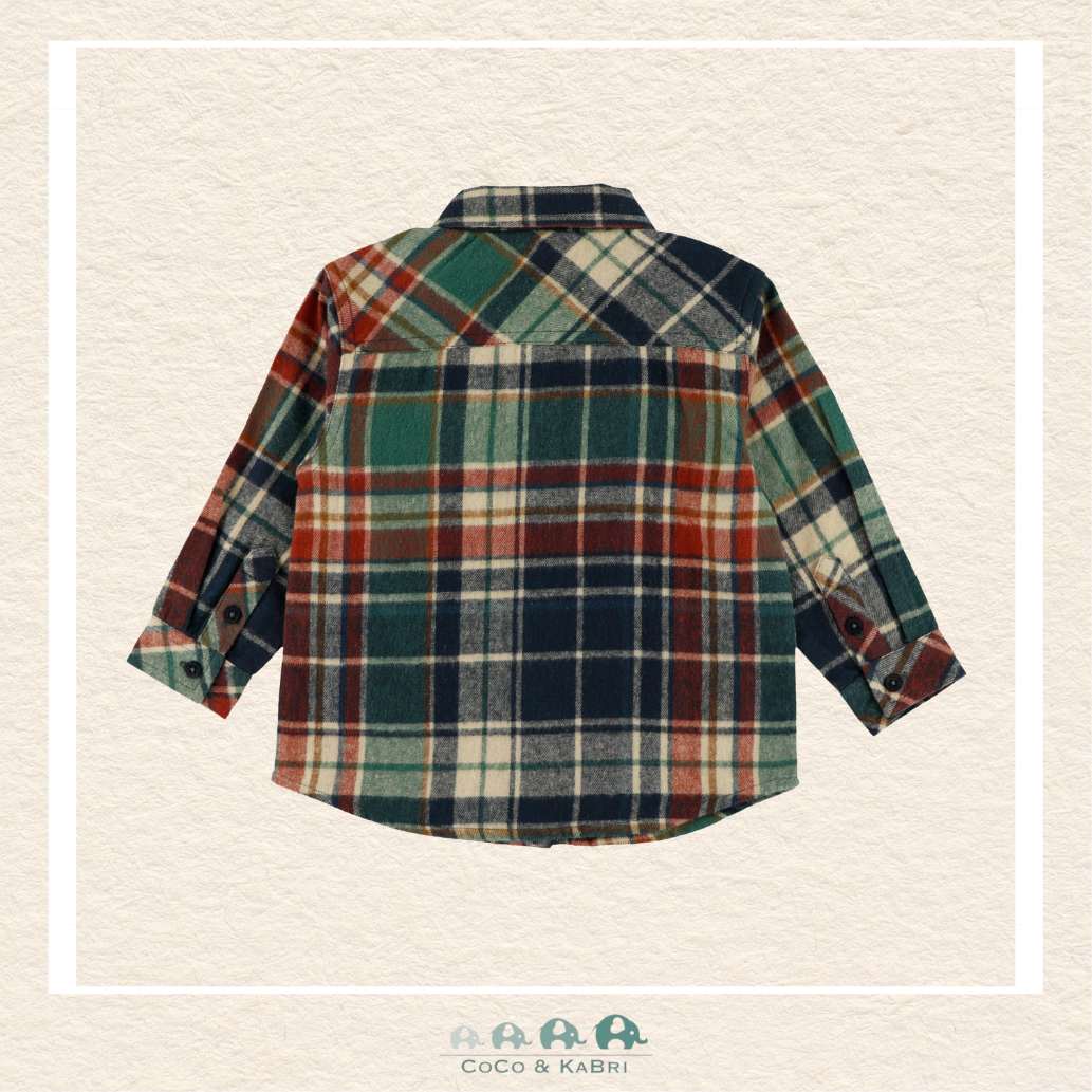 🇨🇦 Nano:Baby Boy Plaid Green Shirt