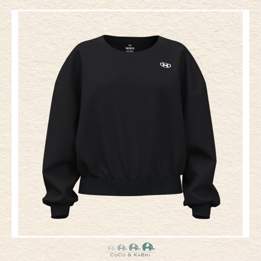 Under Armour: Rival Fleece Youth Girls' Oversized Crew - Black