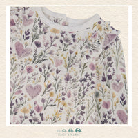 Deux Par Deux Purple Organic Cotton Pant & Flopral Top Set