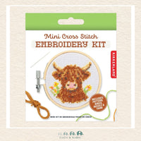 Kikkerland- Mini Cross Embroidery - Highland Cow