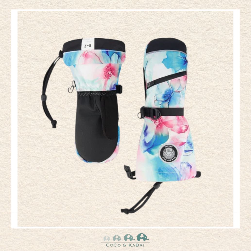 🇨🇦 Deux Par Deux Winter Mittens Teknik Watercolor Flower Blue