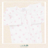 Angel Dear: Little Horseshoes Pink - 2 Way Ruffle Sleeve Zipper Footie