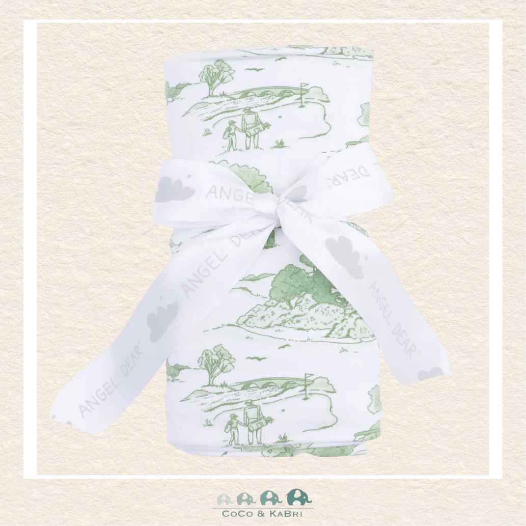Angel Dear: Golf Toile Green - Swaddle Blanket