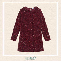 Mayoral : Youth Girls Velvet Sequin Dress - Maroon