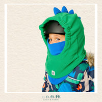 Deux Par Deux: Oversized Dino Polar Balaclava For Ski Helmet Bright Green