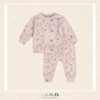 Deux Par Deux Pink Floral Organic Cotton Pant & Top Set