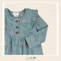 🇨🇦 Petit Lem: Baby Girl 2 Piece Turquoise Dress & Cream Leggings