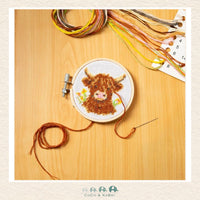 Kikkerland- Mini Cross Embroidery - Highland Cow