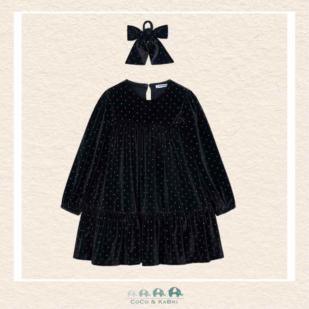 Mayoral: Girl Velvet Dress - Black