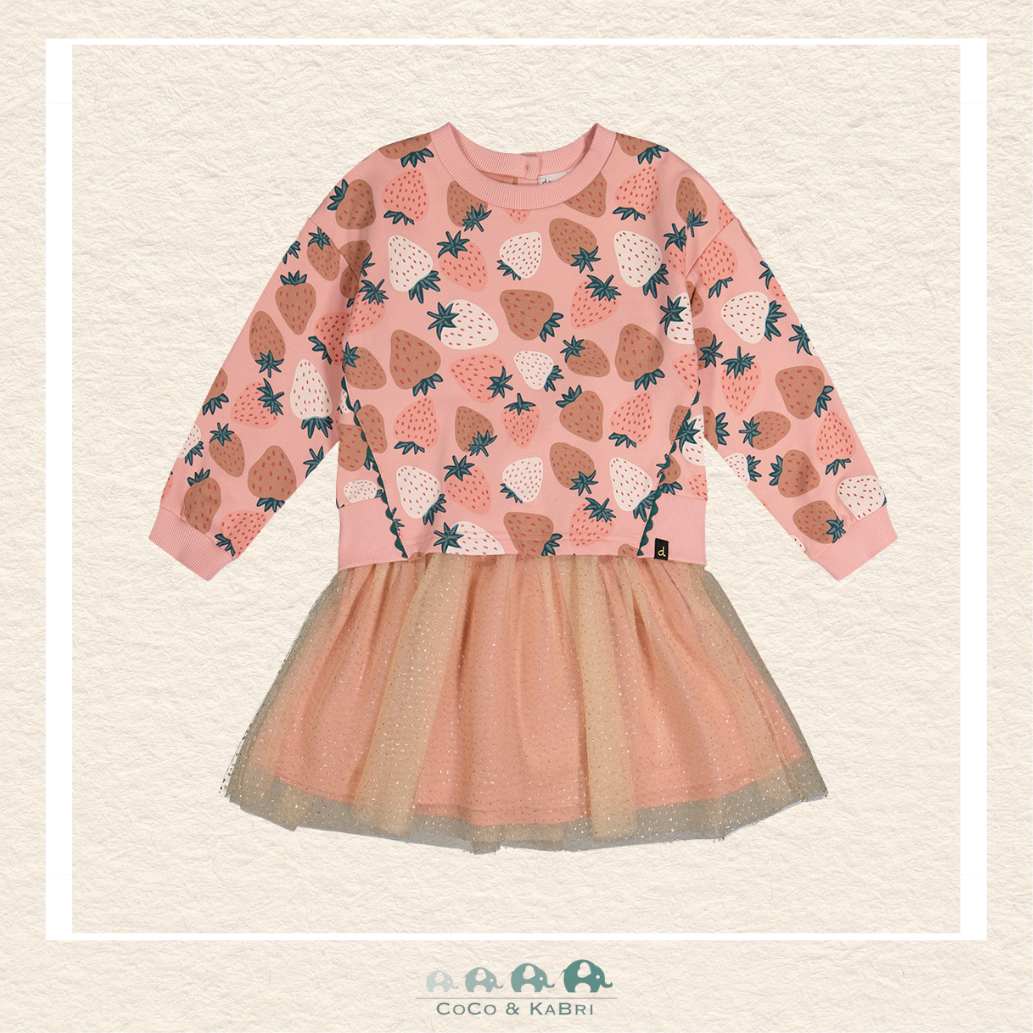 Deux Par Deux Bi-Material Dress (Strawberry)