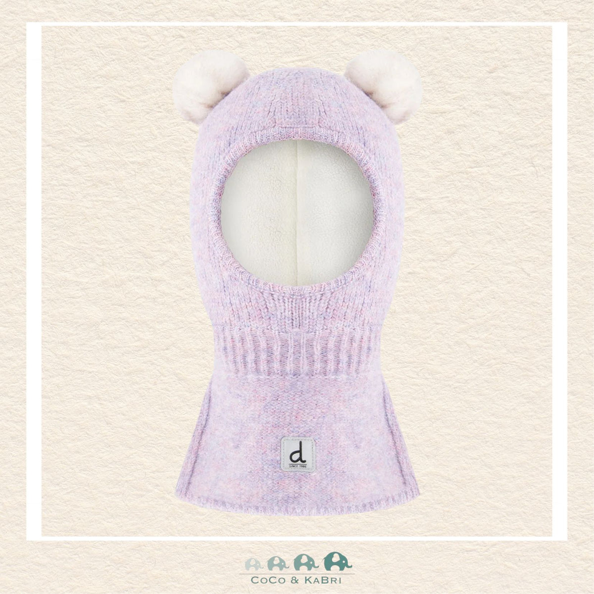 Deux par Deux Baby Knit Bear Balaclava Lavender 6/24m
