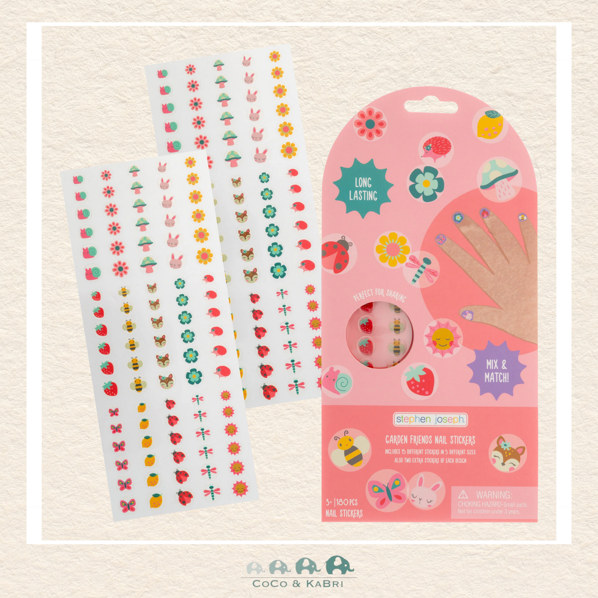 Stephen Joseph: Clear Nail Stickers - Garden Friends