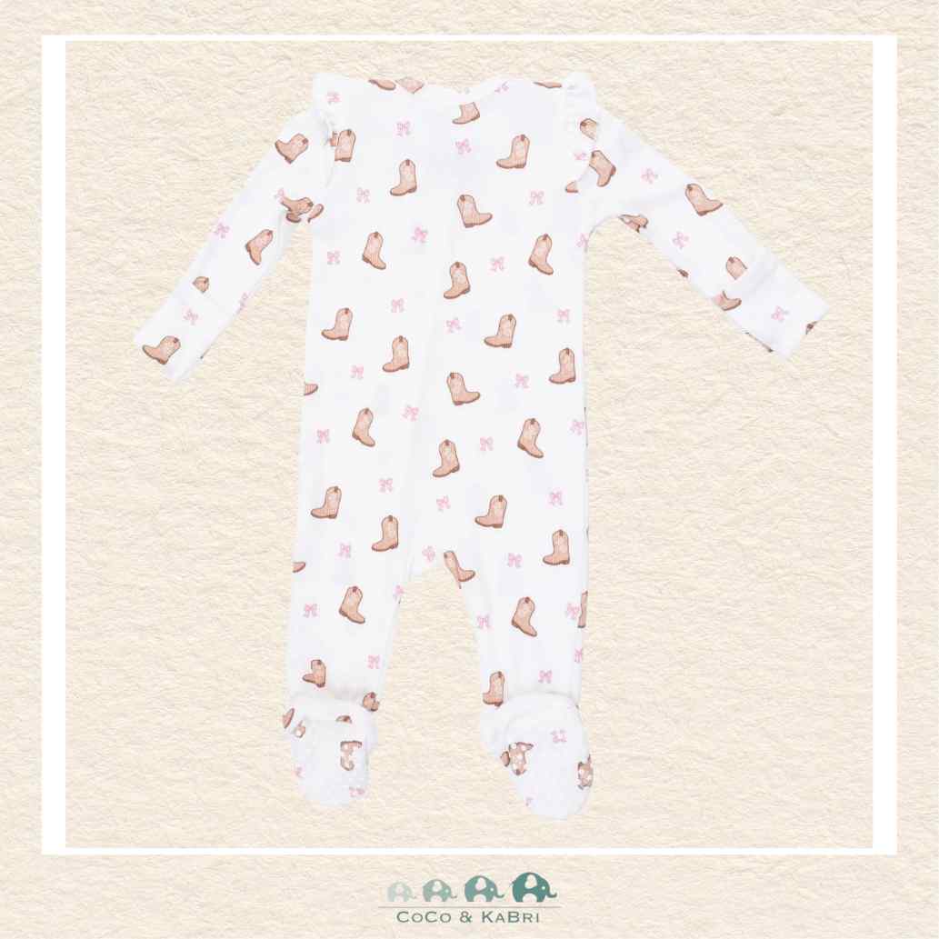 Angel Dear: Mini Cowgirl Boots - 2 Way Ruffle Sleeve Zipper Footie