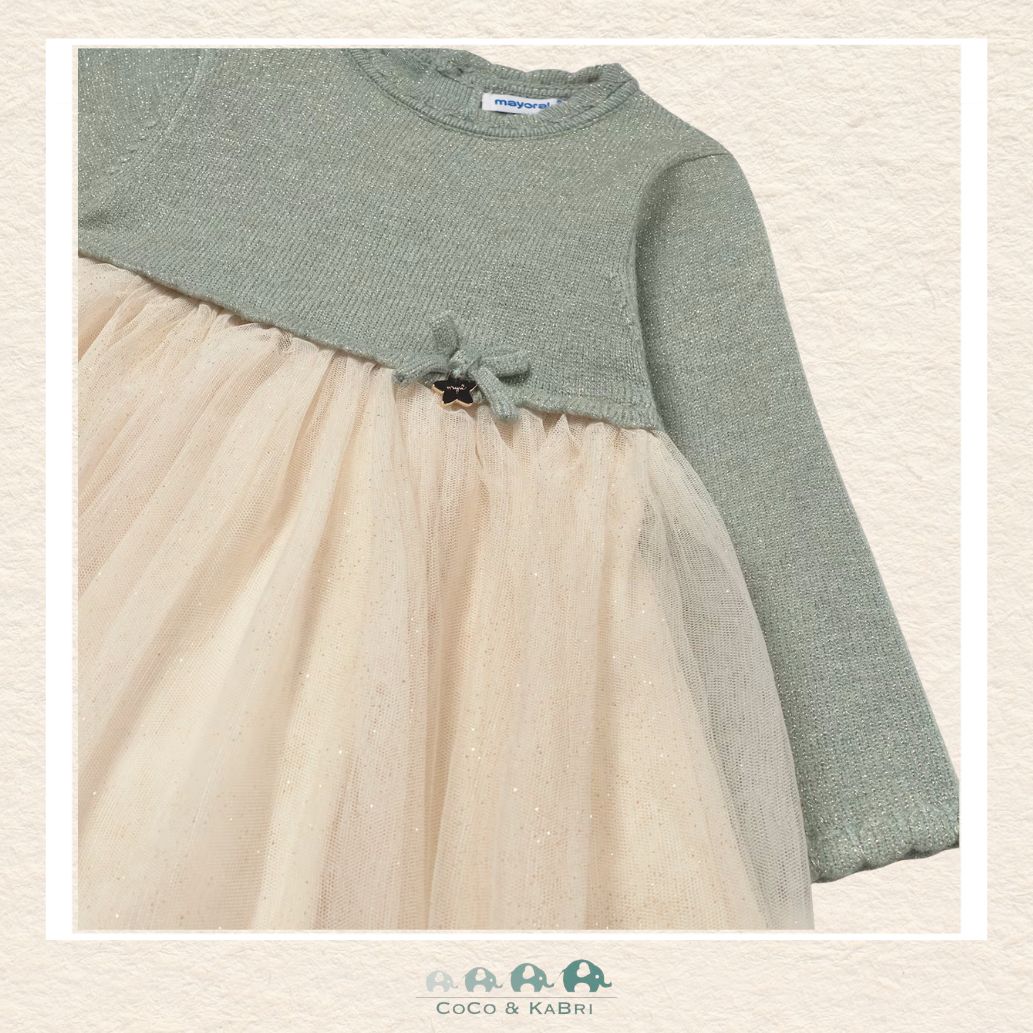 Mayoral Baby Girl Green & Cream Dress