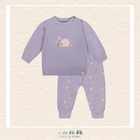 Deux Par Deux Purple Organic Cotton Pant & Top Set - Hedgehog