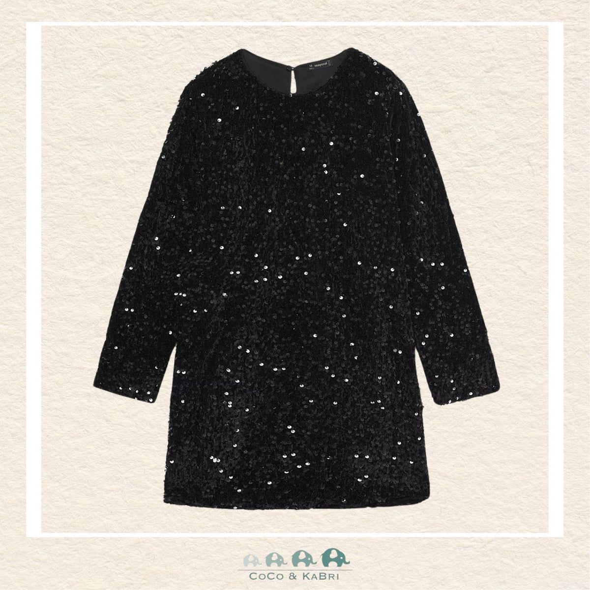 Mayoral: Youth Girls Velvet Sequin Dress - Black