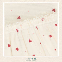 Close-up detail of the Minymo Heart Dress highlighting the premium knit texture and the high-quality finish of the breathable stretch fabric