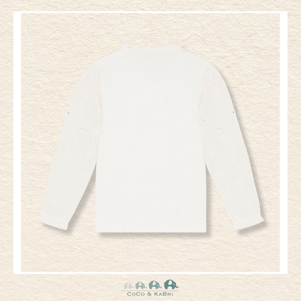 Minymo: Pointelle White Tshirt