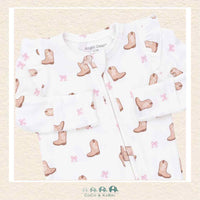 Angel Dear: Mini Cowgirl Boots - 2 Way Ruffle Sleeve Zipper Footie