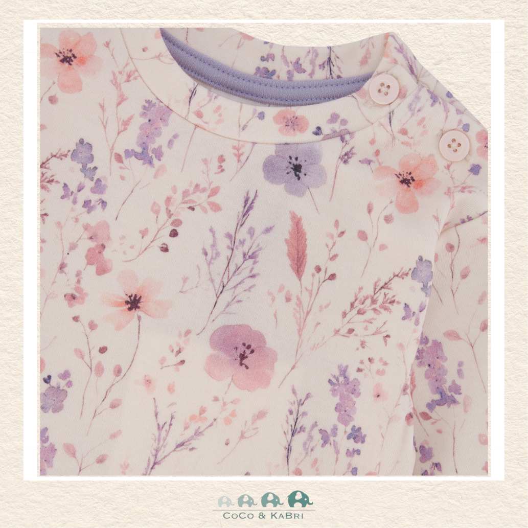 Deux Par Deux Pink Floral Organic Cotton Pant & Top Set